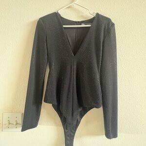 Zara Black Studded Bodysuit